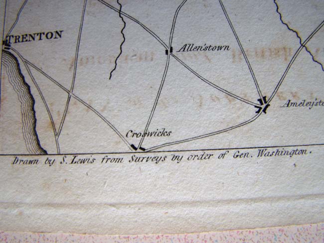 A Revolutionary War period map entitled "A Plan of the Northern Part of NEW JERSEY, showing positions of the American and British Armies after crossing the North River in 1776.' Published by C. P. Wayne, Philadelphia, in 1805 — image 3